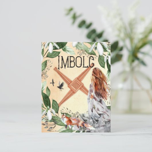 インボルクキャンドルマス異教のファンタジーアートハガキ ポストカード (スタンド正面)