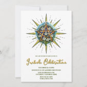 インボルクサンシャインスノードロップ星形五角形異教のホリデー 招待状 (正面)
