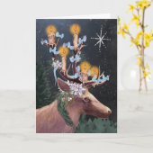 インボルクスタグウィッカスターリーキャンドルライトホリデー カード (黄色い花)