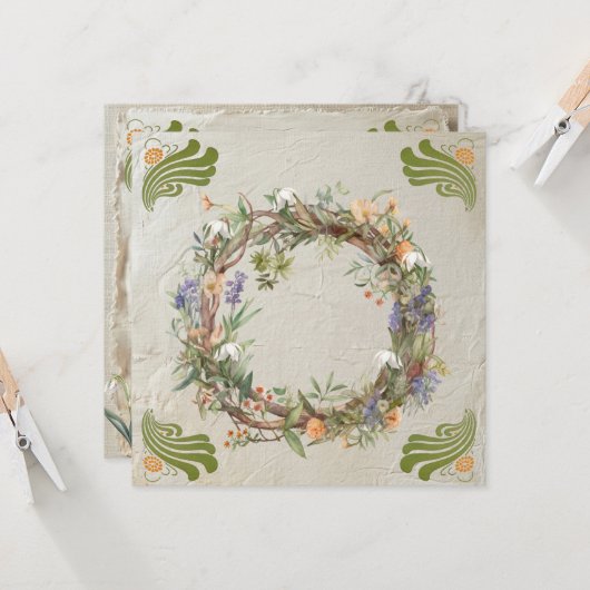 インボルクリース異教のホリディグリーティングカード カード (正面/裏面インサイチュ)