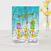 インボル異教のク折りグリーティングカード カード (黄色い花)