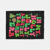 インマイホリークリスマスすてきイスタント先生エラクリスマ フリースブランケット (正面(横))