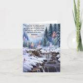 インマニュエル・バイブル聖句ウィンター・ウッドランズ滝 シーズンカード (正面)