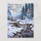 インマニュエル・バイブル聖句ウィンター・ウッドランズ滝 シーズンポストカード (正面)