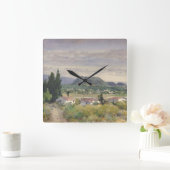 インメキシコホームズ水彩風景夏 スクエア壁時計 (ホーム)