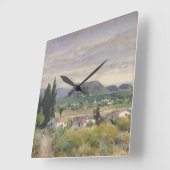 インメキシコホームズ水彩風景夏 スクエア壁時計 (傾斜)