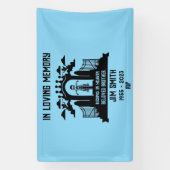 インメモリバイクのライダーバイクもしくは自転車に乗る人葬儀ギフト 横断幕 (縦)