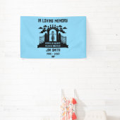 インメモリバイクのライダーバイクもしくは自転車に乗る人葬儀ギフト 横断幕 (インサイチュ)