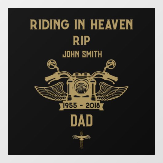 インメモリバイクのライダーバイクもしくは自転車に乗る人葬儀 ウィンドウサイン (シート)