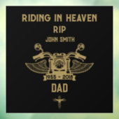 インメモリバイクのライダーバイクもしくは自転車に乗る人葬儀 ウィンドウサイン (シート3)