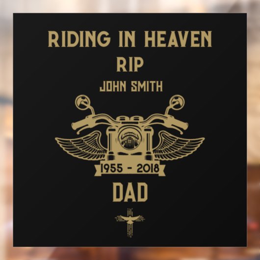 インメモリバイクのライダーバイクもしくは自転車に乗る人葬儀 ウィンドウサイン (シート2)