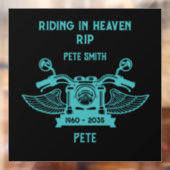 インメモリバイクのライダーバイクもしくは自転車に乗る人葬儀 ウィンドウサイン (シート2)