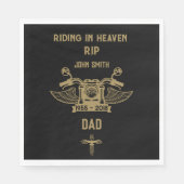 インメモリバイクのライダーバイクもしくは自転車に乗る人葬儀 スタンダードランチョンナプキン (正面)