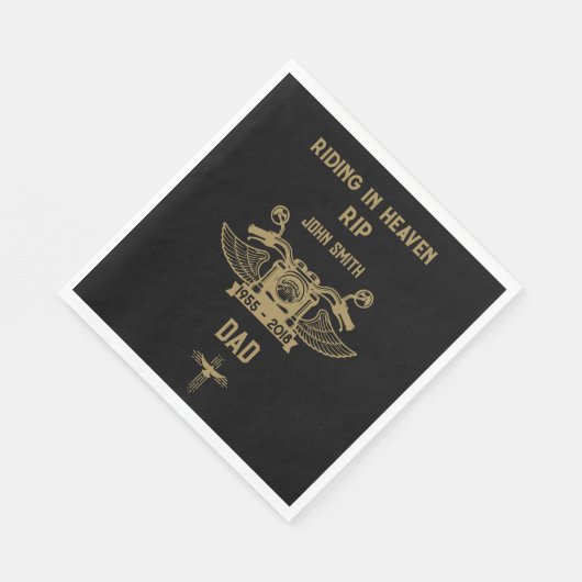 インメモリバイクのライダーバイクもしくは自転車に乗る人葬儀 スタンダードランチョンナプキン (角)