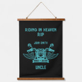 インメモリバイクのライダーバイクもしくは自転車に乗る人葬儀 吊り下げ型タペストリー (正面)