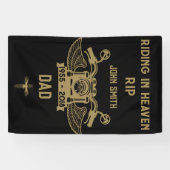 インメモリバイクのライダーバイクもしくは自転車に乗る人葬儀 横断幕 (横)