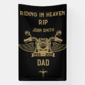 インメモリバイクのライダーバイクもしくは自転車に乗る人葬儀 横断幕 (縦)