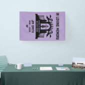 インメモリバイクのライダーバイクもしくは自転車に乗る人葬儀 横断幕 (トレードショー)