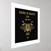 インメモリバイクのライダーバイクもしくは自転車に乗る人葬儀 箔ポスター (レイダウン)