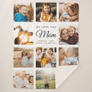 インモダンスタグラム家族写真コラージュ母の日 シェルパブランケット