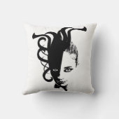 インヤンインヤン女性顔オリジナルアート クッション (裏面)