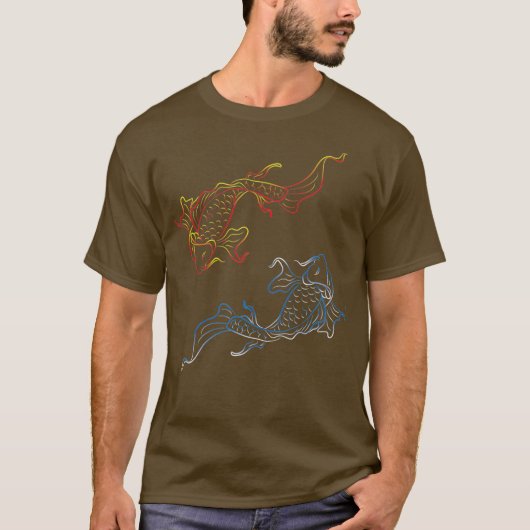 インヤンコイ魚 Tシャツ (正面)