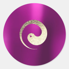 インヤンシンボルバランスピンク金ゴールドペーススピリチュアル ラウンドシール