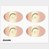 インヤンバランスバラ金ゴールドペーススピリチュアルインフィニット 楕円形シール (シート)