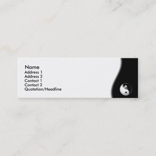 インヤンビジネスカード スキニー名刺 (正面)