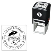 インヤンフィッシュカップル家族ラウンドアドレス4 セルフインキングスタンプ (インサイチュ)