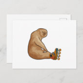 インラインスケーターのスロー ポストカード (正面/裏面)