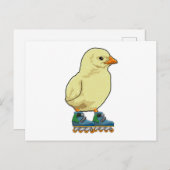 インラインスケーターの女の子 インラインスケート付き ポストカード (正面/裏面)