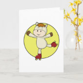 インラインスケーターの馬とインラインスケート カード (黄色い花)