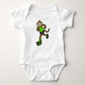 インラインスケートでスケーターとしてのサル ベビーボディスーツ (正面)