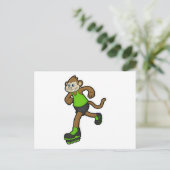 インラインスケートでスケーターとしてのサル ポストカード (スタンド正面)