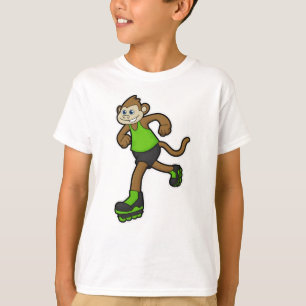 インラインスケートでスケーターとしてのサル Tシャツ