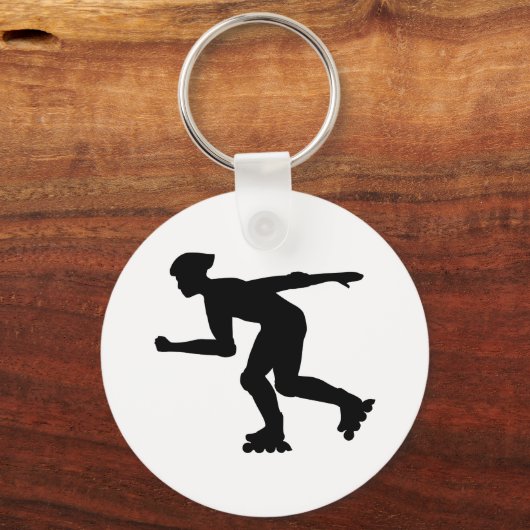 インラインスケートで滑る キーホルダー (正面)