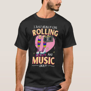 インラインスケートのローラースケートローラー80年代の服装 Tシャツ