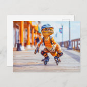 インラインスケートの恐竜 シーズンポストカード (正面/裏面)