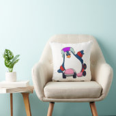 インラインスケートを備えたインラインスケートとしてのペンギン クッション (椅子)