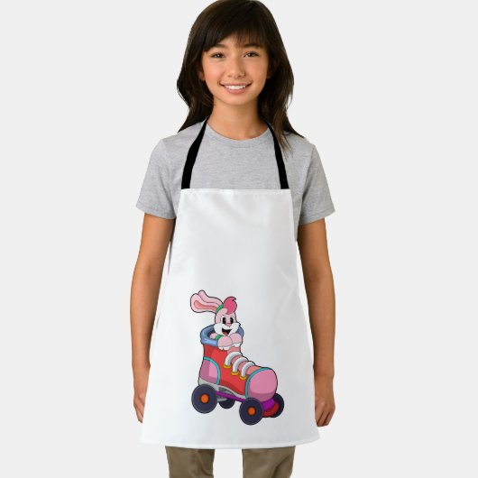 インラインスケート付きインラインスケーターとしてのウサギ エプロン (インサイチュ)