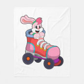 インラインスケート付きインラインスケーターとしてのウサギ フリースブランケット (正面)