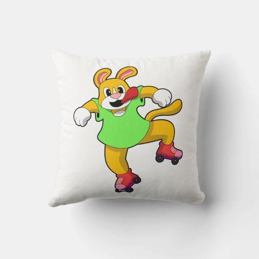 インラインスケート付きインラインスケーターとしての犬 クッション (裏面)