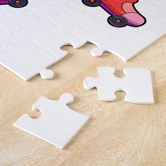 インラインスケート付きインラインスケーターとしての犬 ジグソーパズル (側面)