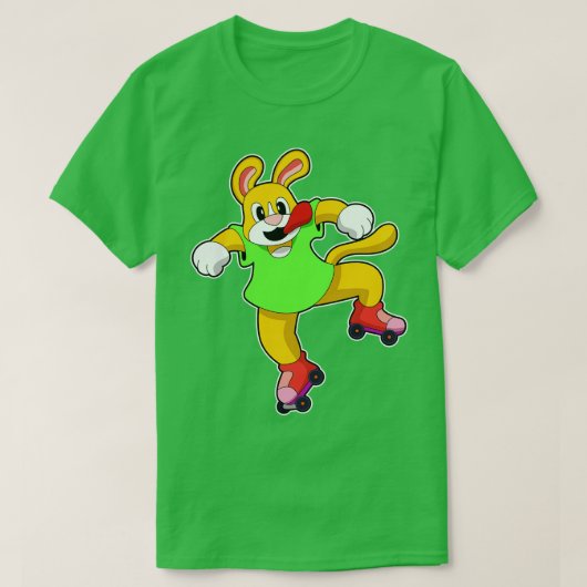 インラインスケート付きインラインスケーターとしての犬 Tシャツ (デザイン正面)