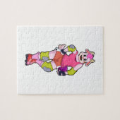 インラインスケート付きインラインスケーターとしてヤギ ジグソーパズル (横)