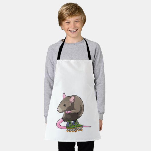 インラインスケート付きインラインスケートとしてマウス エプロン (着用した状態)