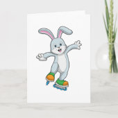 インラインスケート付きスケーターとしてのウサギ カード (正面)