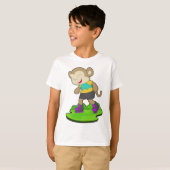 インラインスケート スケートボード スポーツ 猿 Tシャツ (正面フル)