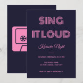 インラインタイプ Sing It Loud カラオケ・ナイト招待状 招待状 (正面/裏面)